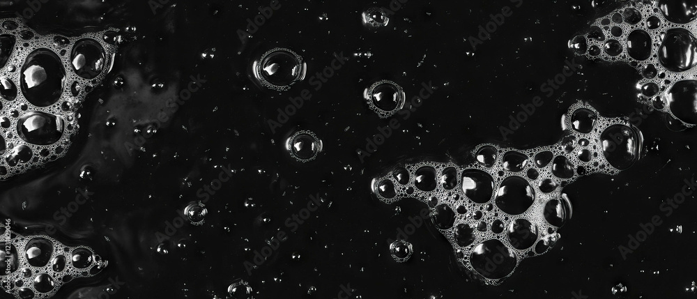 Aufkleber frozen bubbles create intricate ice crystal patterns on a black background