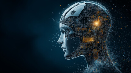 Obraz premium Exploring machine learning and algorithmic bias in ai technology a futuristic perspective on social justice and cyber ethics