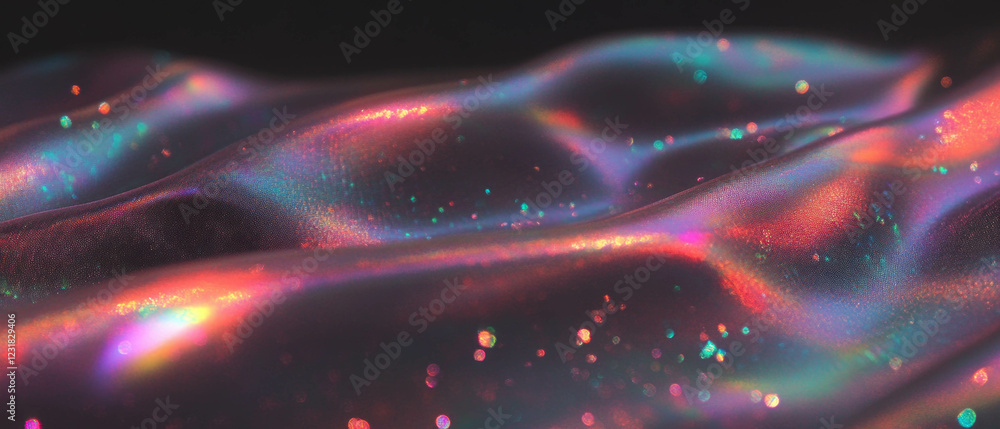 Poster pearlescent bubbles with shimmering surface and elegant texture on a dark background