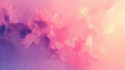 Fototapeta premium Abstract pastel painting with pink and purple brush strokes on canvas
