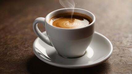 Rich Espresso with Thick Crema Steaming on White Table – Coffee Perfection