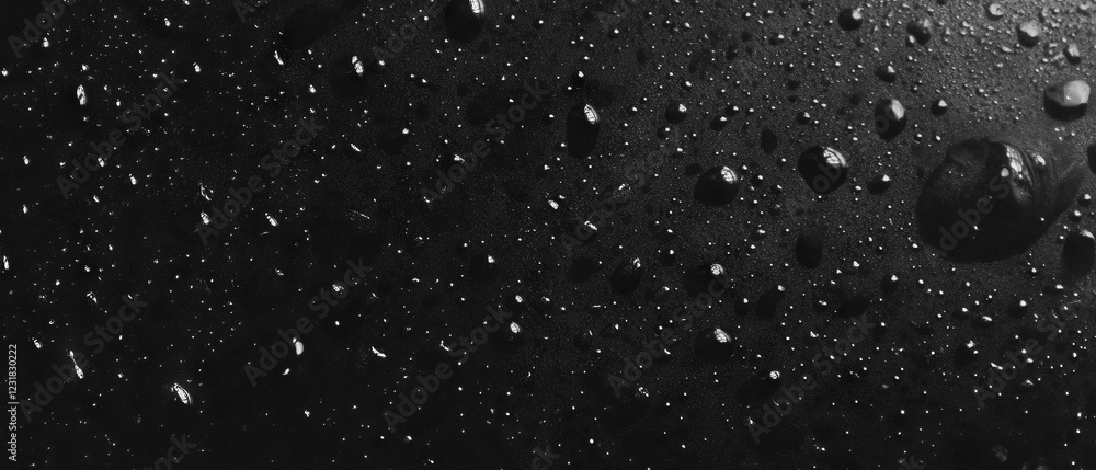 Aufkleber dazzling bubbles with water droplets creating a serene atmosphere on a black background