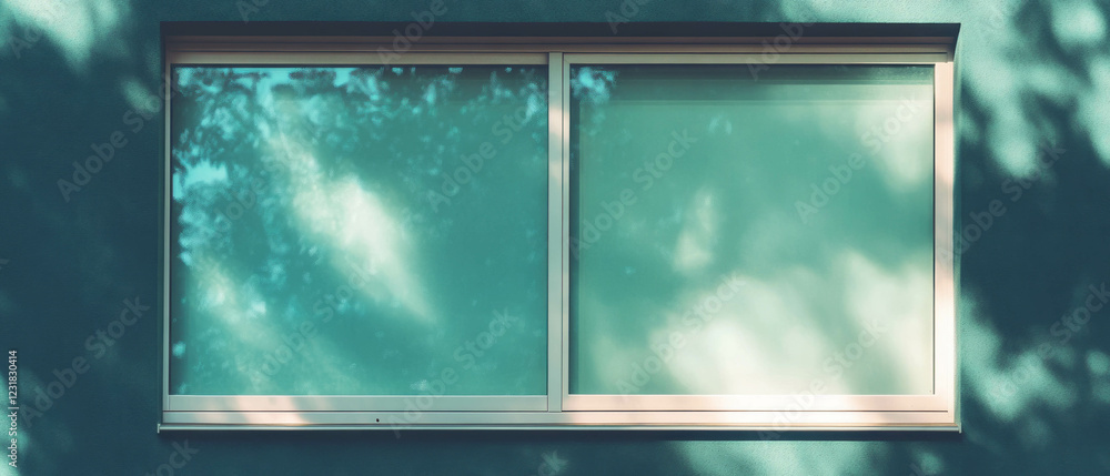 Poster clear glass window showcasing a dark backdrop with unobstructed view and smooth texture