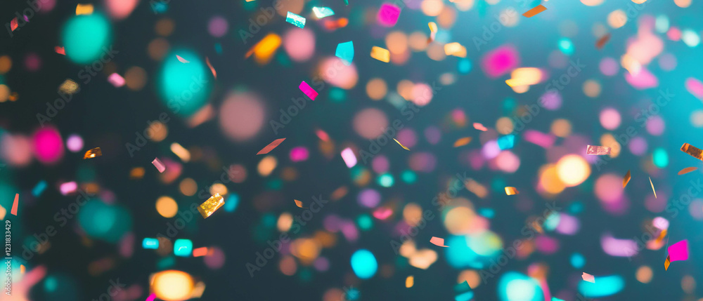 Poster dynamic confetti overlay texture with golden effect on a black background