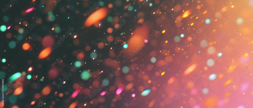 Poster confetti overlay texture creating a vibrant, three-dimensional effect against a black background
