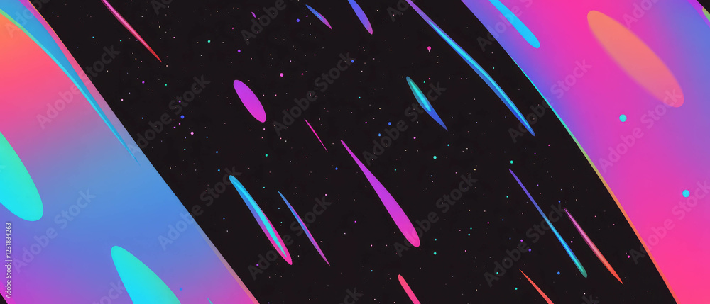 Poster colorful confetti overlay texture with gradient in a vibrant design set against dark background