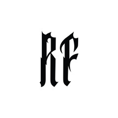 RF monogram logo design letter text name symbol monochrome logotype alphabet character simple logo