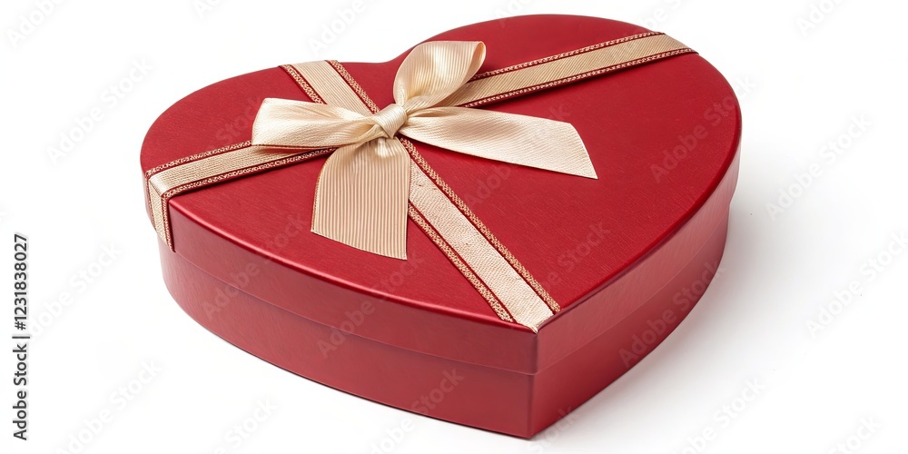 Poster a red box with a gold ribbon tied around it