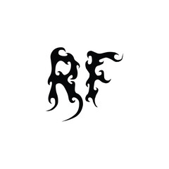 RF monogram logo design letter text name symbol monochrome logotype alphabet character simple logo