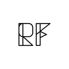 RF monogram logo design letter text name symbol monochrome logotype alphabet character simple logo
