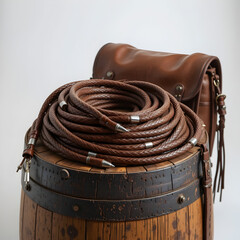 old suitcase on a white background