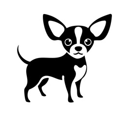 Chihuahua dog silhouette standing with playful expression  vector illustration