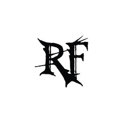 RF monogram logo design letter text name symbol monochrome logotype alphabet character simple logo