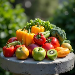 Bountiful Harvest Exquisite Still Life of Fresh Produce in Natural Light