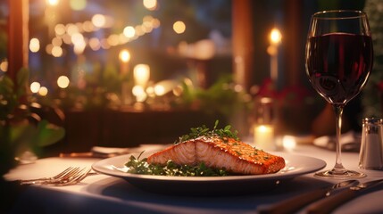 Savoring Culinary Elegance Upscale Restaurant Dining Experience Sophisticated Atmosphere Intimate Setting Gourmet Cuisine