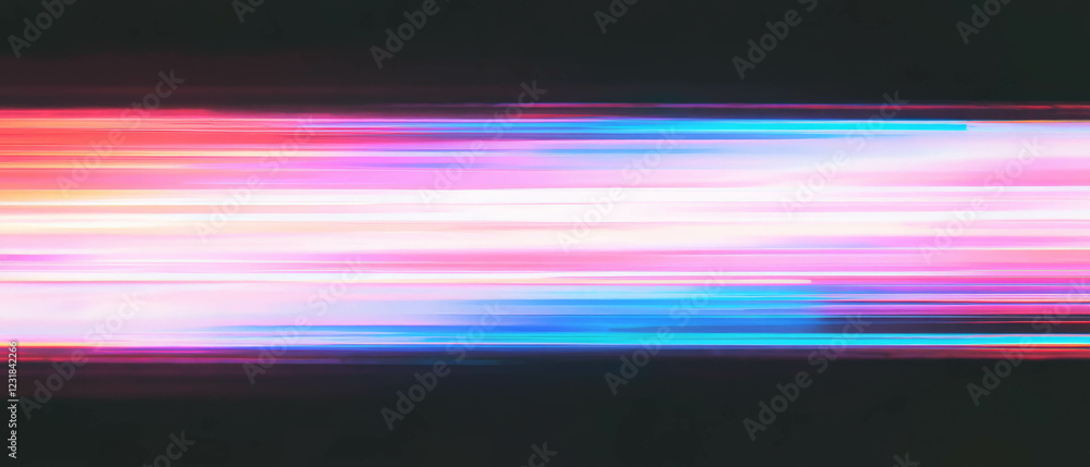 Aufkleber distorted light patterns over a black background creating a vivid digital art experience
