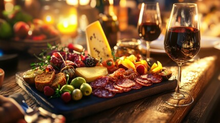 Crafting a Vibrant French Charcuterie Board Gourmet Food Lovers Artisanal Cuisine Cozy Setting Gourmet Experience