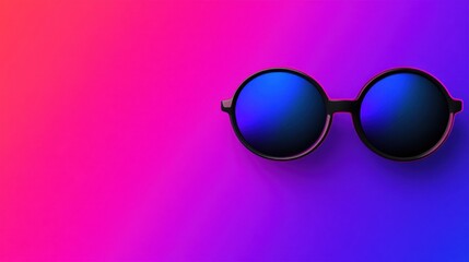 Fototapeta premium Colorful sunglasses with vibrant gradient backdrop