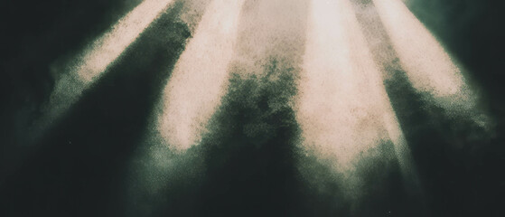 Dusty film grain overlay with light bursts creating retro vibe on black background