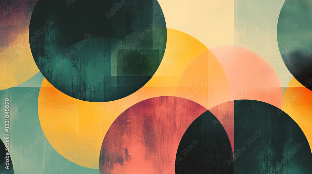 Aufkleber y2k retro style poster and cover design template with wireframe circle and ball shapes with gradient