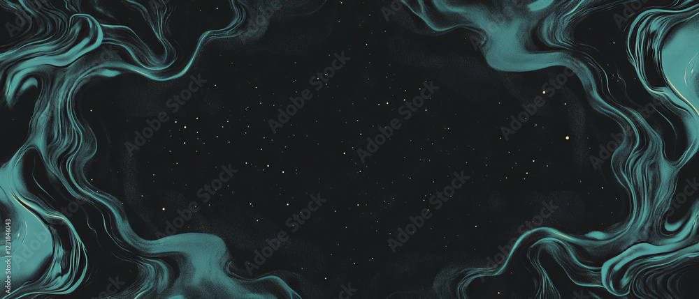 Poster Dusty overlay texture with empty center and repeating patterns on a black background