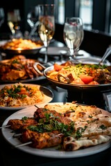 Ethnic Cuisine: A buffet showcasing traditional Indian dishes like biryani, naan, and curries.