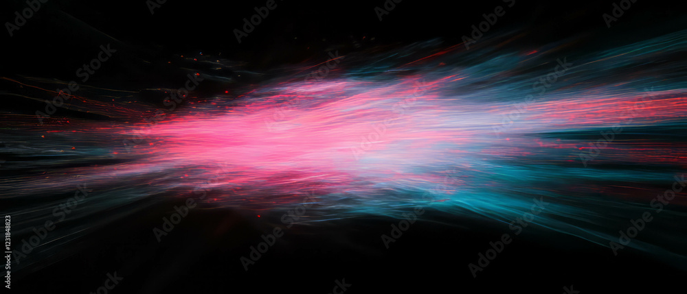 Poster rapid data flows visualized as bright spark nodes against a dark background
