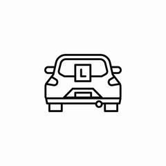 driving learner plate icon sign vector