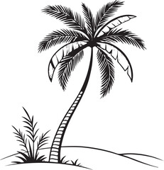 Obraz premium Isolated black plam tree icon Vector, black plam tree Silhouette,black plam tree icon set, black plam tree for logo,color black plam tree Vector illustration, Vector Graphic, EPS 10 , clip art work