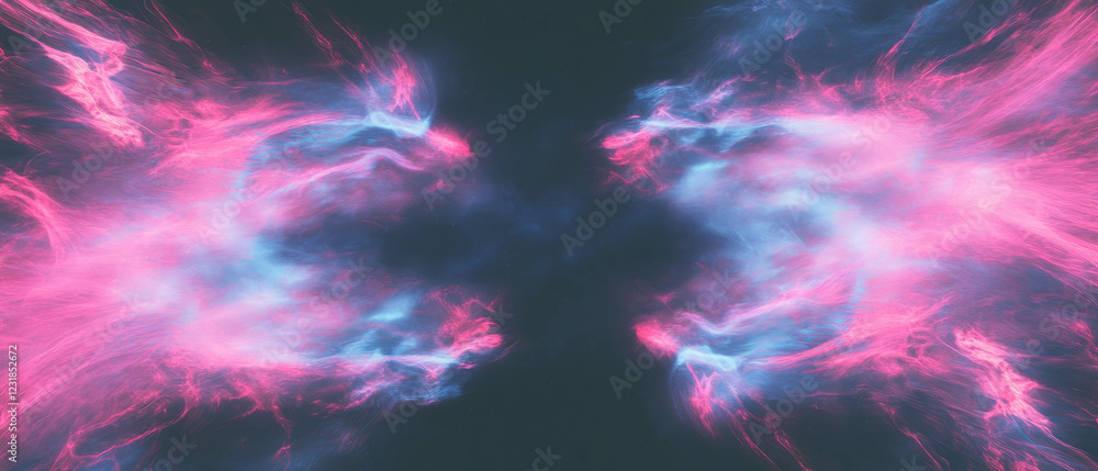 Poster fireworks explosions create vibrant dynamic shapes in a festive overlay texture on black background