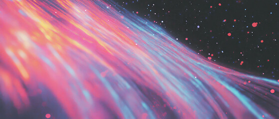 Obraz premium Bursts of color and sparkling trails create a festive atmosphere against a dark background