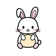 cute kawaii bunny on a transparent background