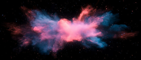 Naklejka premium Explosive display of vibrant fireworks lighting up a dark sky during a night celebration