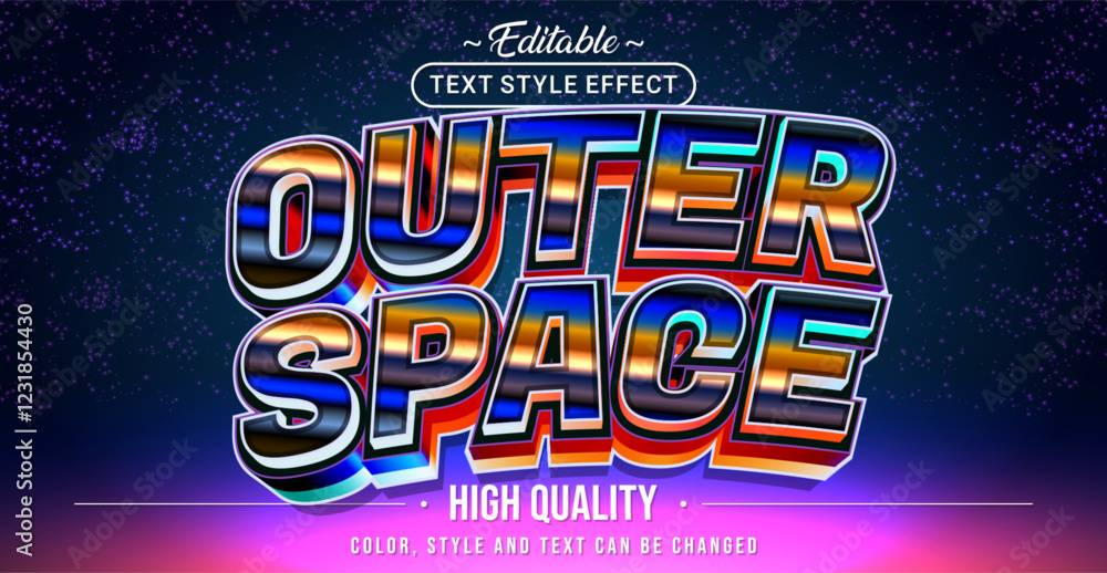 Poster Editable text style effect - Outer Space text style theme.