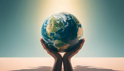 Protecting Our Precious Planet: Hands Holding Earth Globe