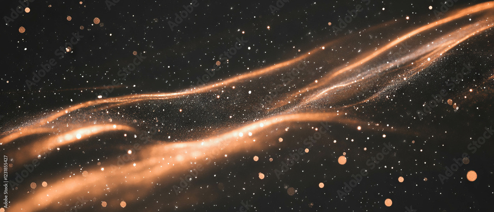 Poster festive fireworks create sparkling trails and star shapes on a celestial black backdrop