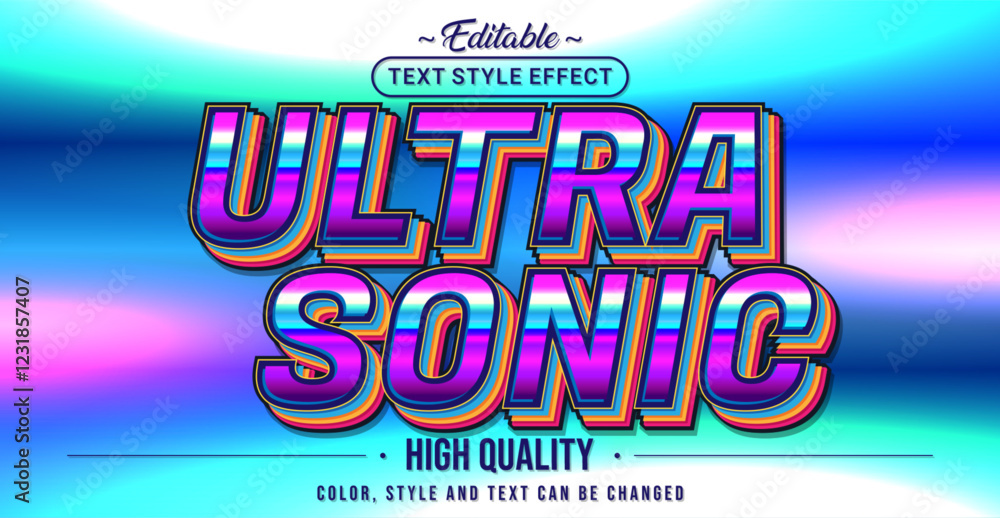 Poster Editable text style effect - Ultra Sonic text style theme.