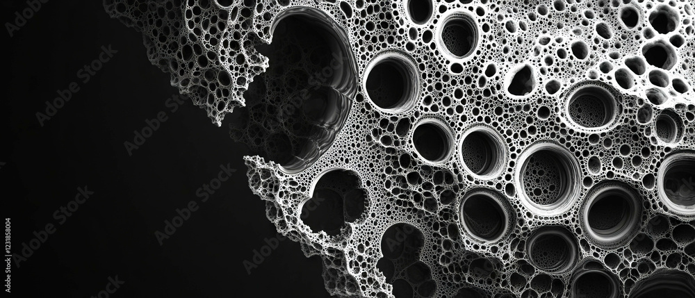 Aufkleber fractal glass texture with intricate patterns against a black background