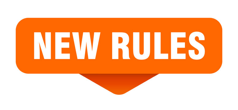 new rules sticker. new rules sign on transparent background