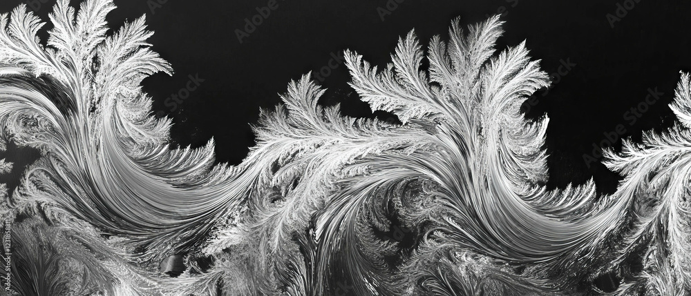 Poster fractal glass overlay texture showcasing elegant patterns against a black background