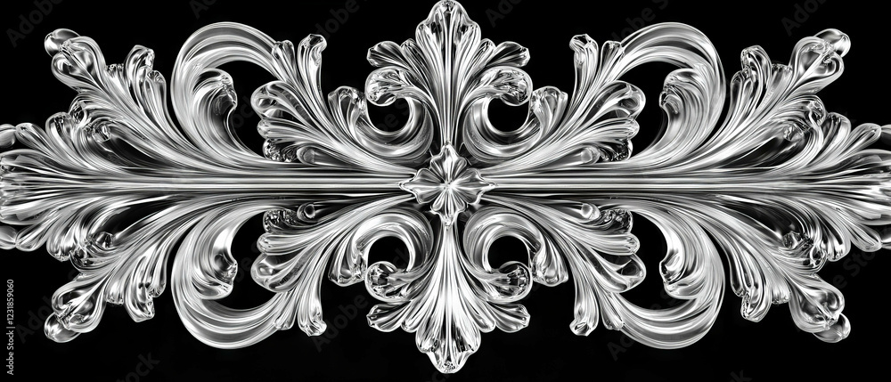 Poster fractal glass overlay with intricate patterns on a contrasting black background