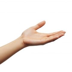 Open hand reaching out with a transparent background for versatile use and design purposes