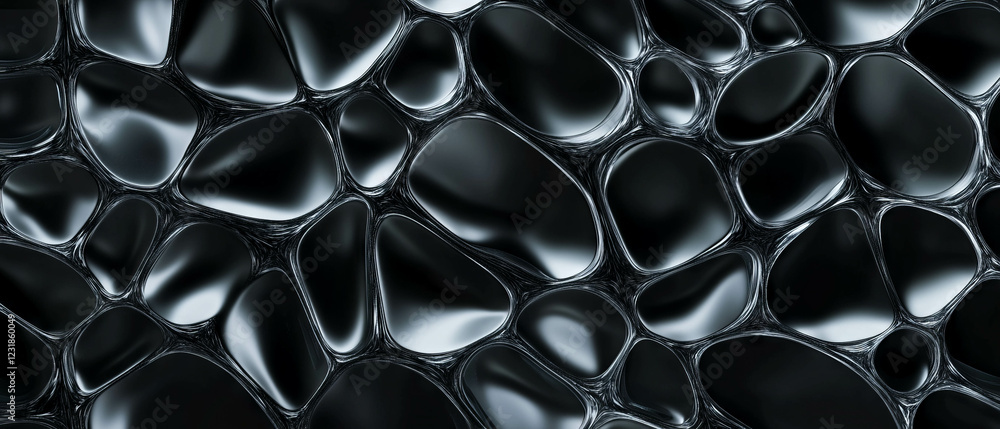 Poster fractal glass texture with gradient effect and smooth transitions on black backdrop