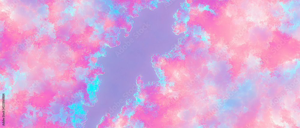 Poster brightly colored fractal texture against a black background creating a vibrant display with contrast