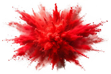 bright red hole paint color powder festival expos on transparent background