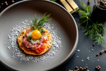 Bright Breakfast, a wholesome and energizing morning meal featuring golden toasts, a colorful assortment of fresh fruits, juicy berries, crisp vegetables, and fried eggs breakfast close up.