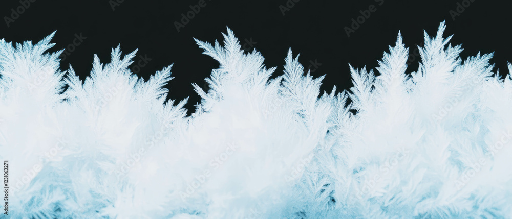 Aufkleber frozen fractal texture with icy colors on a dark background creating a cold atmosphere