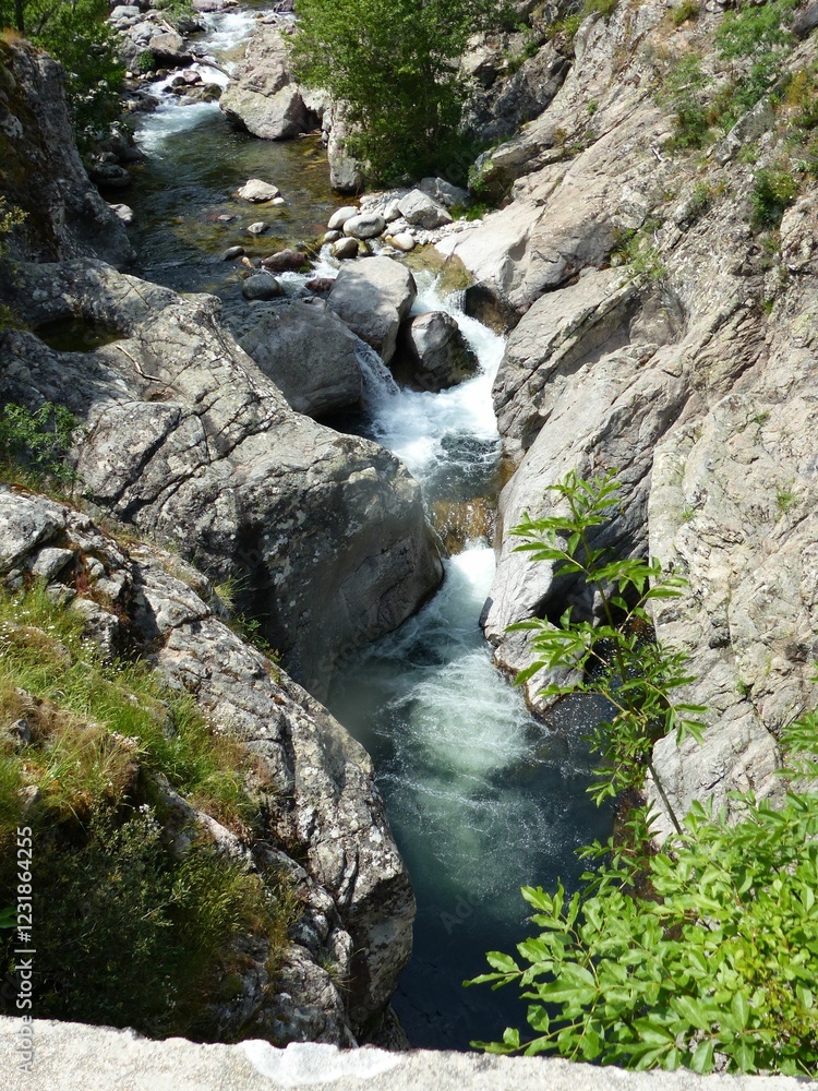 Canvas Prints Small waterfalls in a rocky gorge