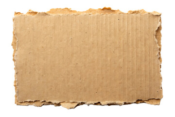 brown cardboard paper piece isolated on transparent
