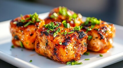 Chicken wing, raw chicken meat with herbs.